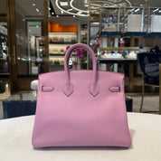 Hermès Mauve Sylvester Birkin 25 Swift Rose Gold Hardware