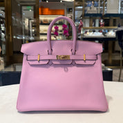 Hermès Mauve Sylvester Birkin 25 Swift Rose Gold Hardware