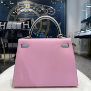 Hermès Mauve Sylvestre / Gris Pantin Kelly Sellier 25 Epsom Permabrass Hardware HSS