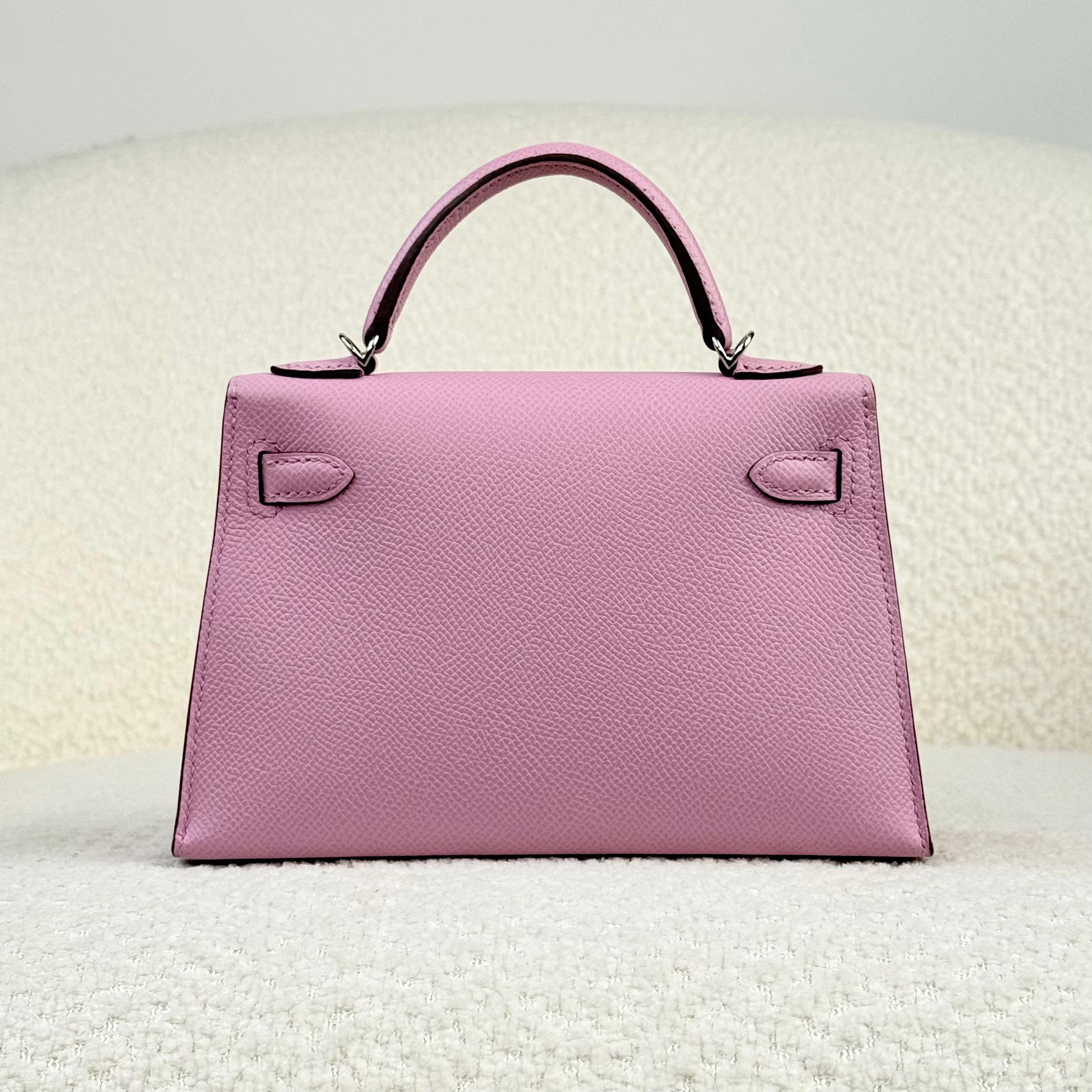 Hermès Mauve Sylvestre Mini Kelly Sellier 20 Epsom Palladium Hardware