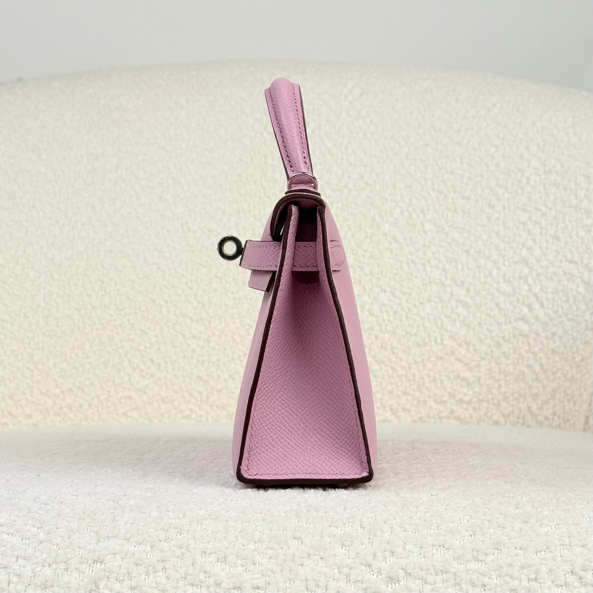 Hermès Mauve Sylvestre Mini Kelly Sellier 20 Epsom Palladium Hardware