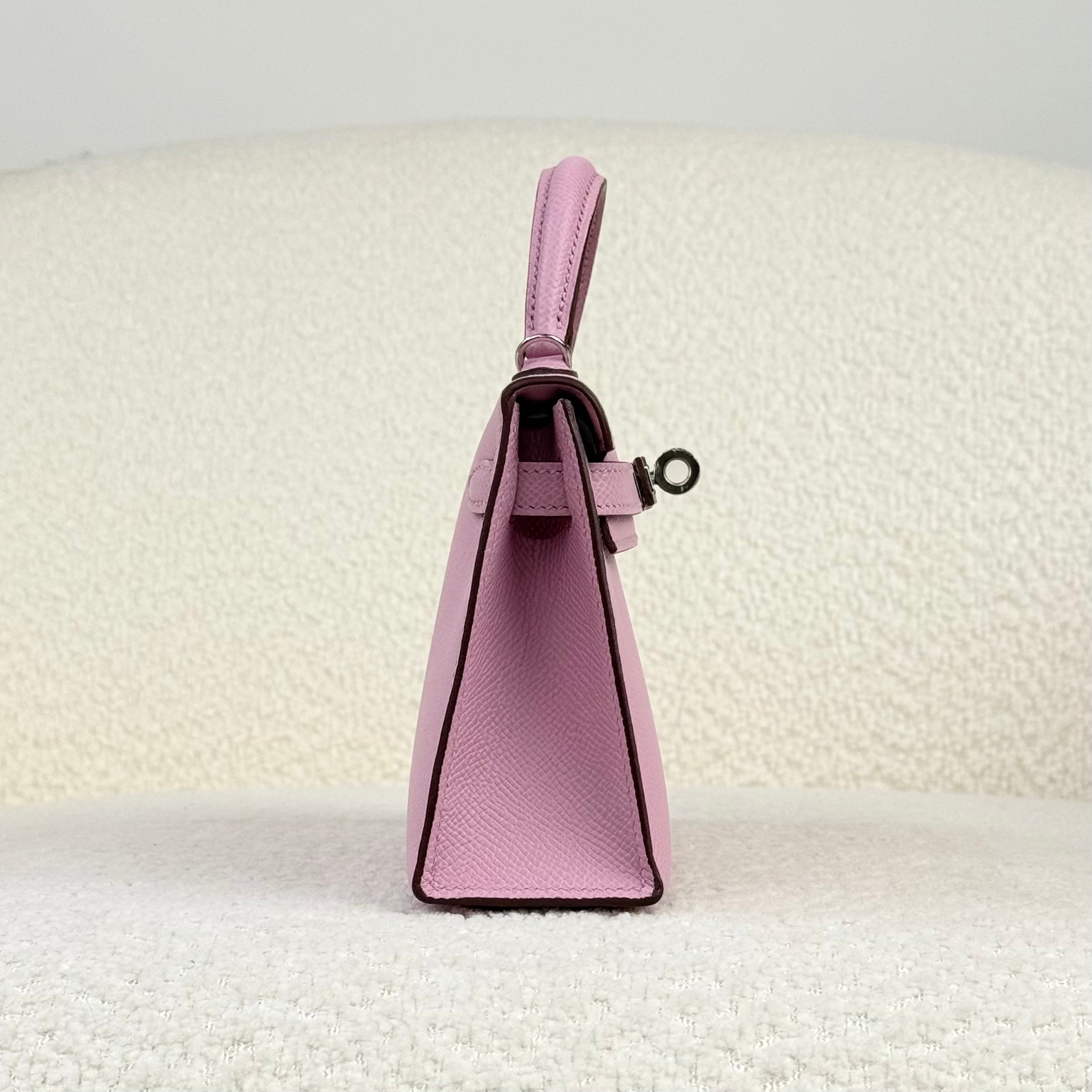 Hermès Mauve Sylvestre Mini Kelly Sellier 20 Epsom Palladium Hardware