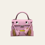 Hermès Mauve Sylvestre Picto Kelly Doll Epsom Palladium Hardware Limited Edition