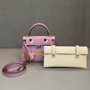 Hermès Mauve Sylvestre Picto Kelly Doll Epsom Palladium Hardware Limited Edition