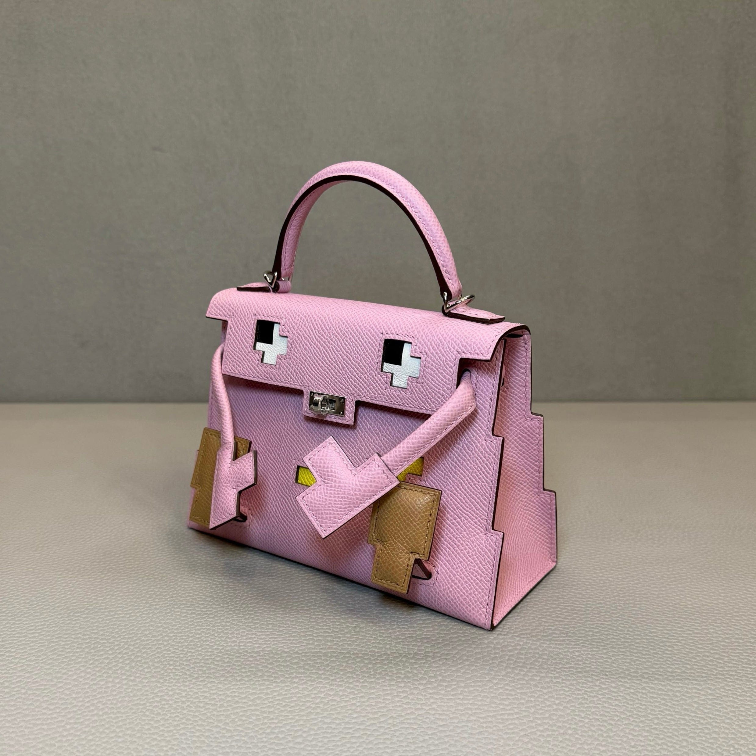Hermès Mauve Sylvestre Picto Kelly Doll Epsom Palladium Hardware Limited Edition