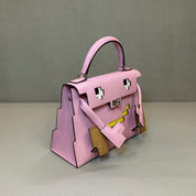 Hermès Mauve Sylvestre Picto Kelly Doll Epsom Palladium Hardware Limited Edition