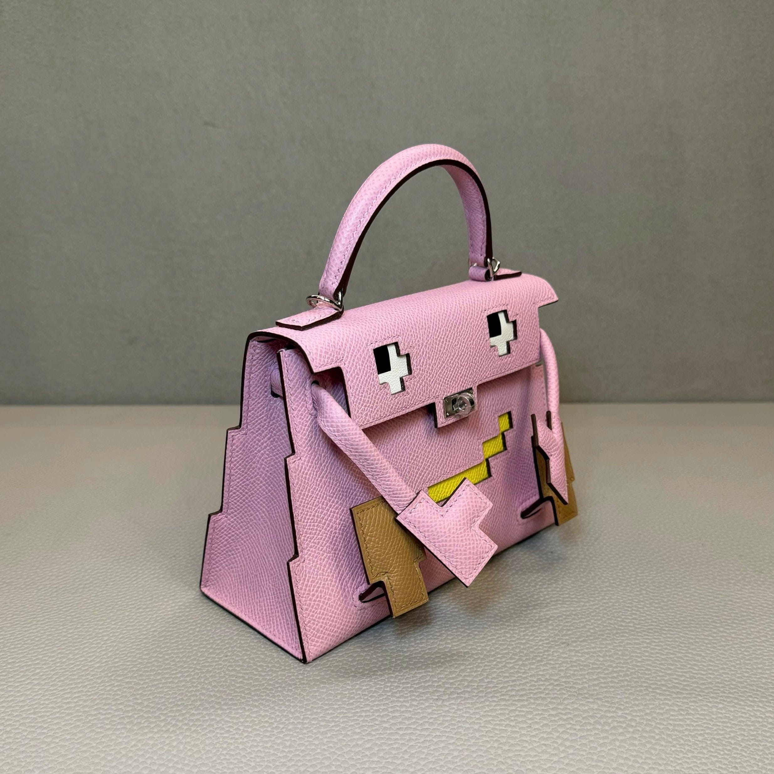 Hermès Mauve Sylvestre Picto Kelly Doll Epsom Palladium Hardware Limited Edition