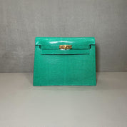 Hermès Menthe Kelly Danse Niloticus Lizard Gold Hardware