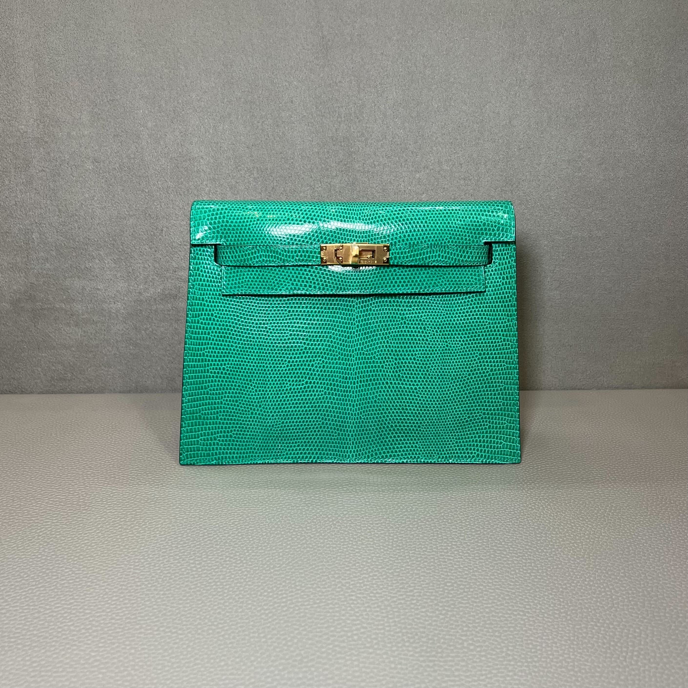 Hermès Menthe Kelly Danse Niloticus Lizard Gold Hardware