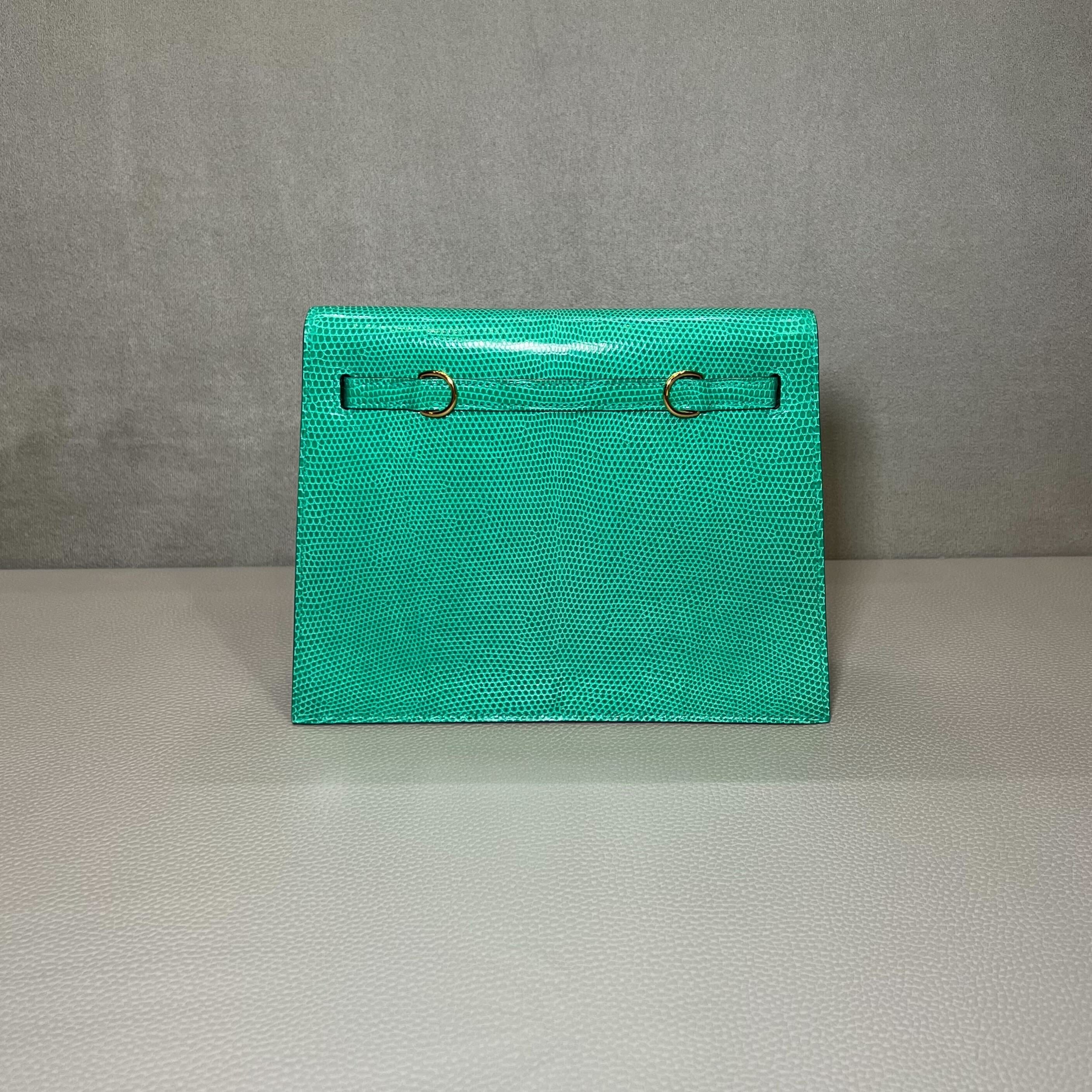 Hermès Menthe Kelly Danse Niloticus Lizard Gold Hardware