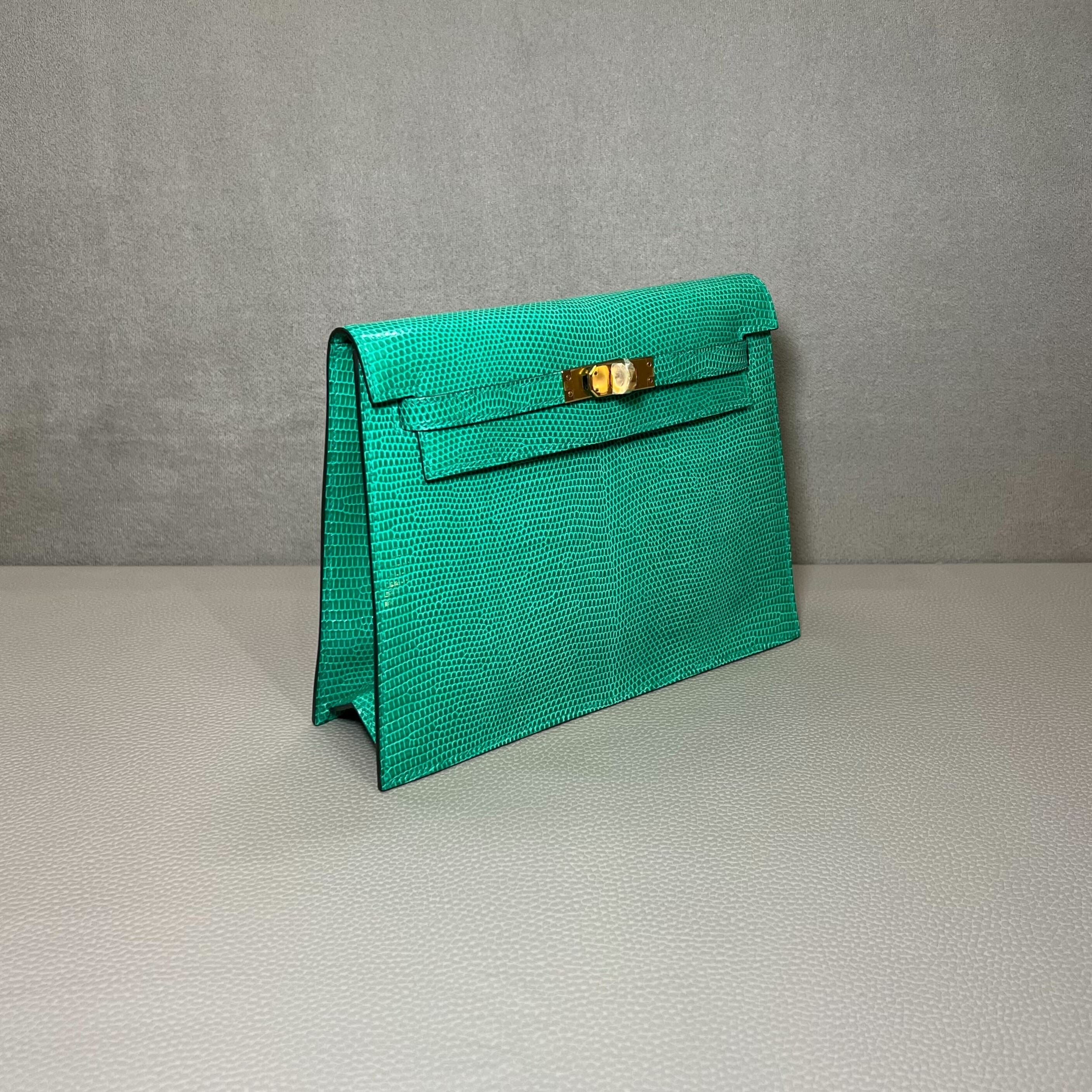 Hermès Menthe Kelly Danse Niloticus Lizard Gold Hardware