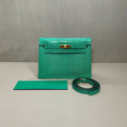 Hermès Menthe Kelly Danse Niloticus Lizard Gold Hardware