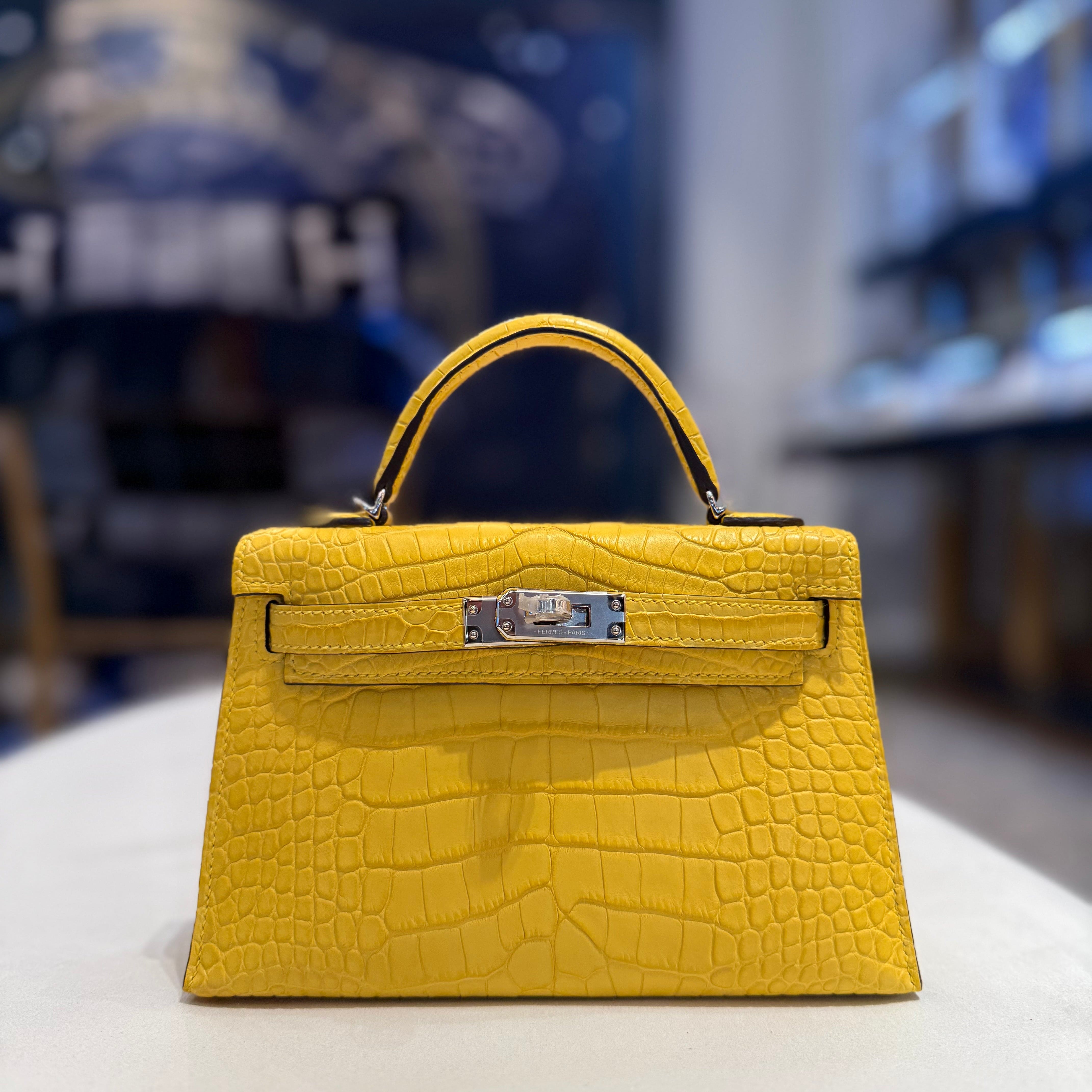 Hermès Mimosa Mini Kelly – Yellow Kelly Sellier Matte Alligator