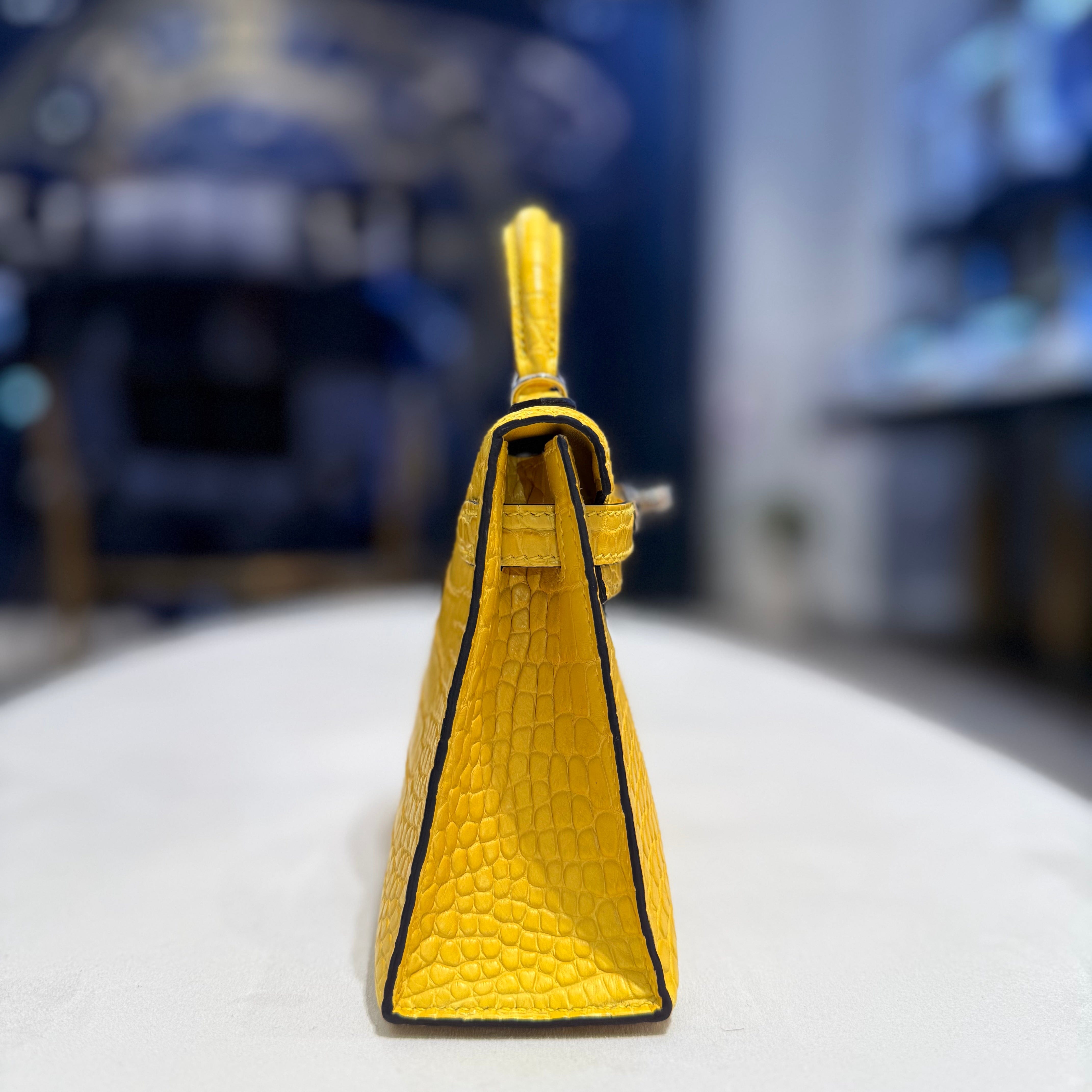 Hermès Mimosa Mini Kelly – Yellow Kelly Sellier Matte Alligator