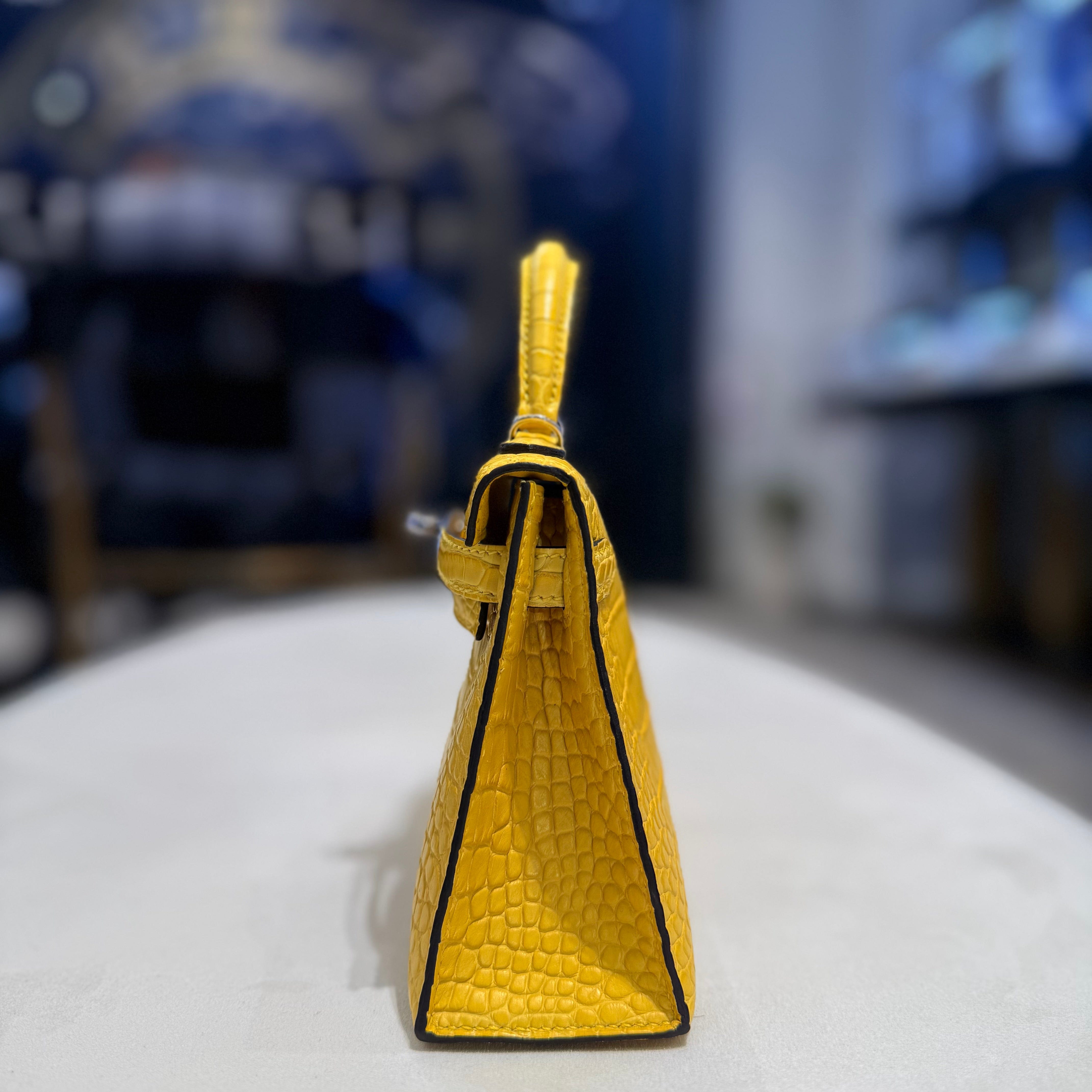 Hermès Mimosa Mini Kelly – Yellow Kelly Sellier Matte Alligator