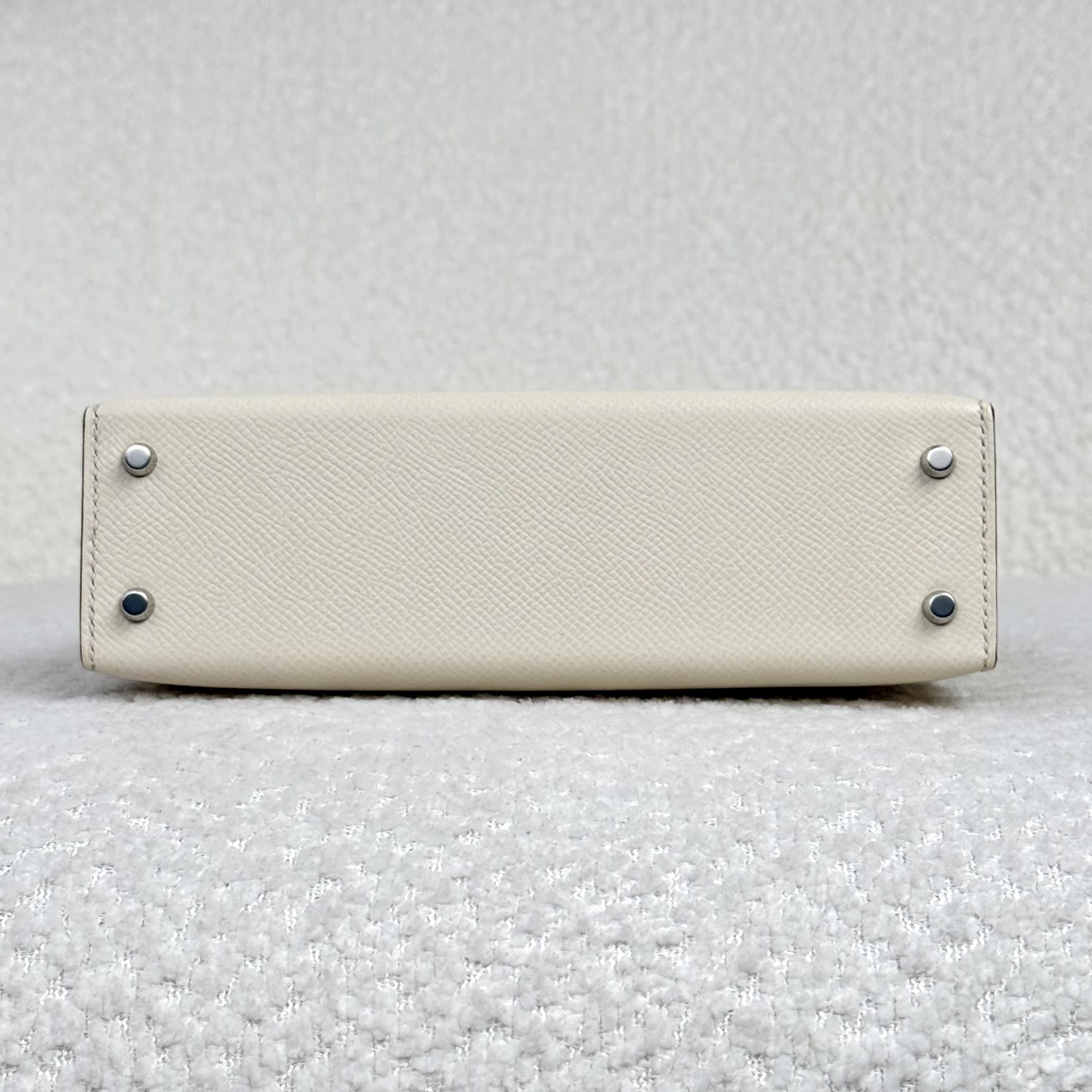 Hermès Nata/Jaune Poussain/Sesame  Mini Kelly Sellier 20 Epsom Palladium Hardware