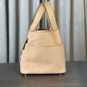 Hermès Chai Picotin 18 Swift and Toile Canvas Palladium Hardware