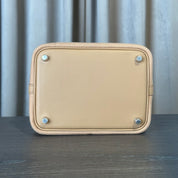 Hermès Chai Picotin 18 Swift and Toile Canvas Palladium Hardware