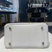 Hermès New White Birkin 25 Swift Calfskin Gold Hardware