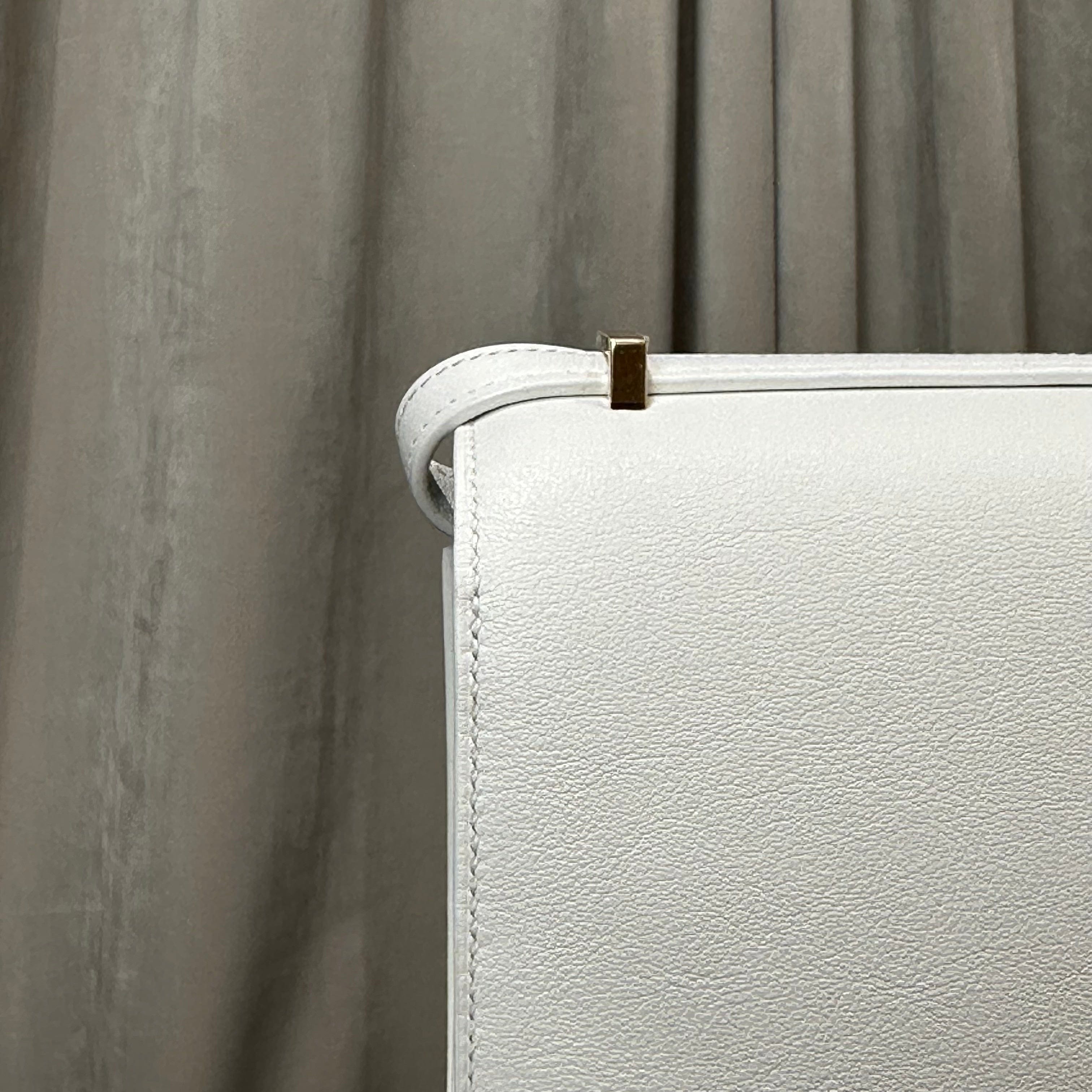 Hermès New White Constance III 18 Mini Miroir Veau Swift Gold Hardware