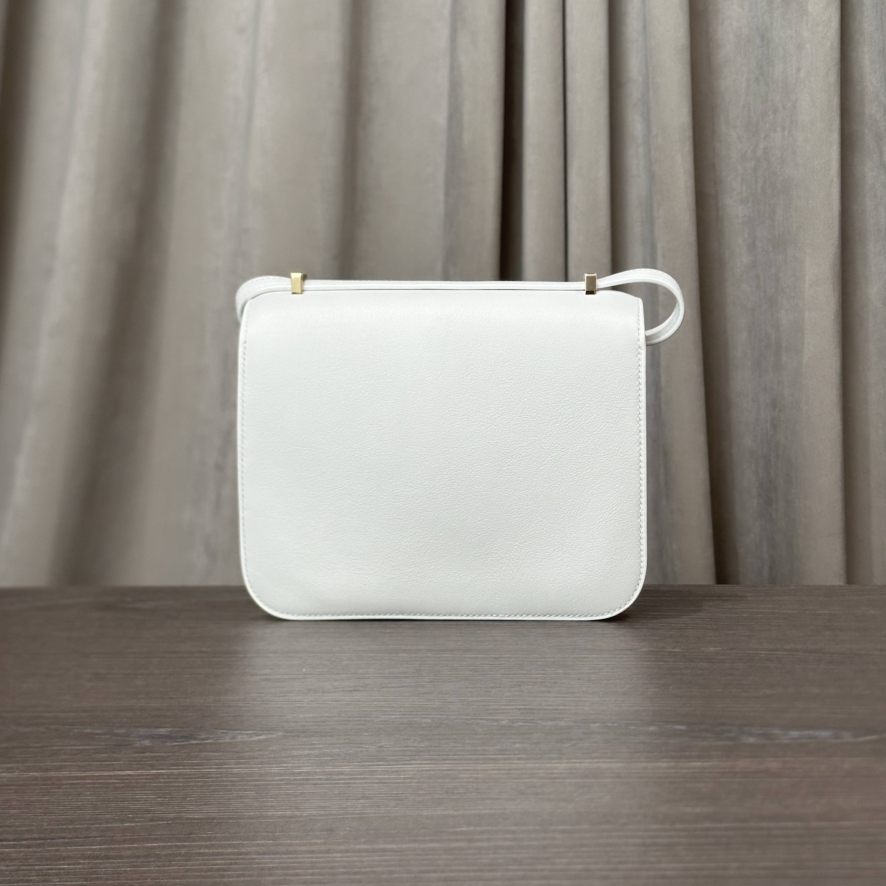Hermès New White Constance III 18 Mini Miroir Veau Swift Gold Hardware
