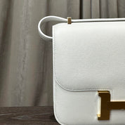 Hermès New White Constance III 18 Mini Miroir Veau Swift Gold Hardware