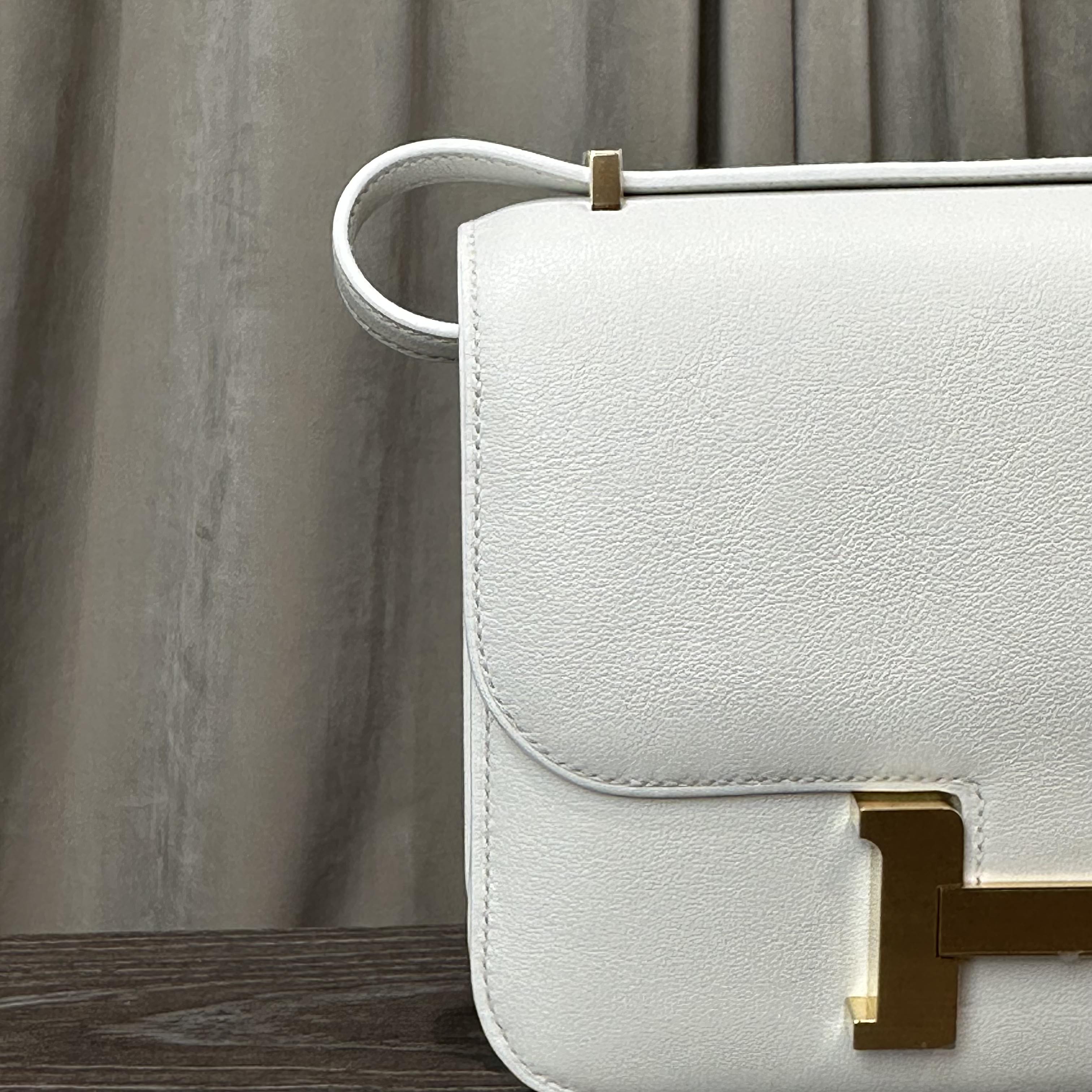 Hermès New White Constance III 18 Mini Miroir Veau Swift Gold Hardware