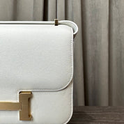 Hermès New White Constance III 18 Mini Miroir Veau Swift Gold Hardware