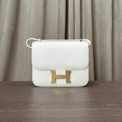 Hermès New White Constance III 18 Mini Miroir Veau Swift Gold Hardware