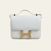 Hermès New White Constance III 18 Mini Miroir Veau Swift Gold Hardware