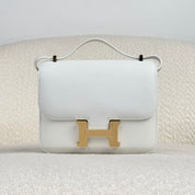 Hermès New White Constance III 18 Mini Miroir Veau Swift Gold Hardware