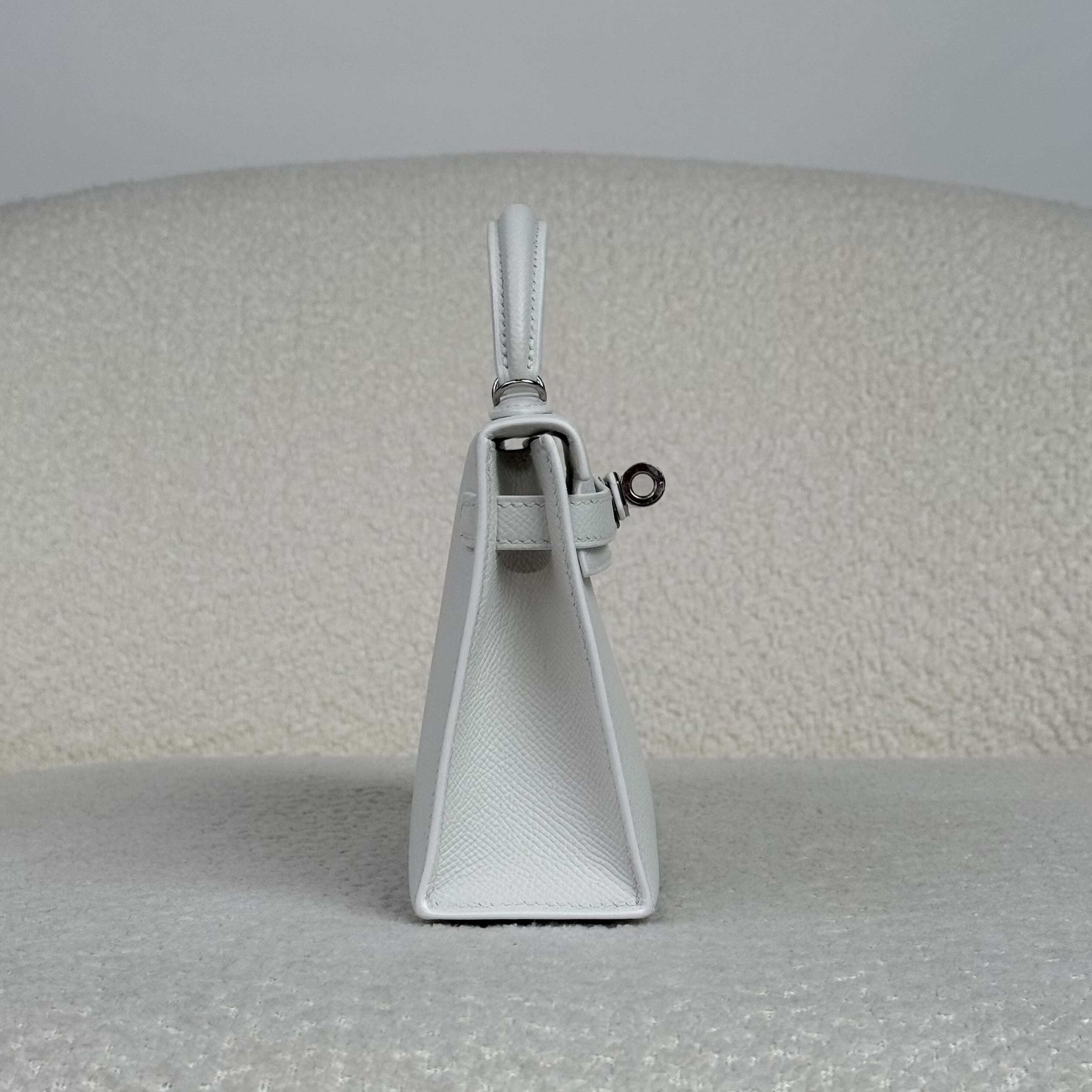 Hermès New White Mini Kelly Sellier 20 Epsom Palladium Hardware