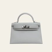 Hermès New White Mini Kelly Sellier 20 Epsom Palladium Hardware