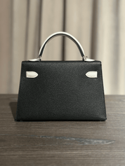 Hermès Noir and Gris Perle Mini Kelly Sellier 20 Chevre Mysore Palladium Hardware HSS