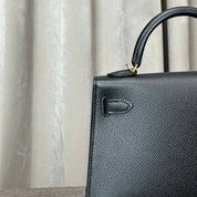 Hermès Noir and Gris Perle Mini Kelly Sellier 20 Verso Epsom Gold Hardware Hermès Special Order HSS