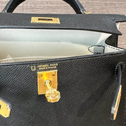 Hermès Noir and Gris Perle Mini Kelly Sellier 20 Verso Epsom Gold Hardware Hermès Special Order HSS