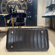 Hermès Noir Birkin 25 Matte Alligator Palladium Hardware