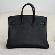 Hermès Noir Birkin 25 Togo Brushed Palladium Hardware