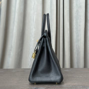 Hermès Noir Birkin 25 Togo Gold Hardware