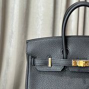 Hermès Noir Birkin 25 Togo Gold Hardware