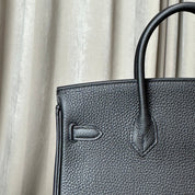 Hermès Noir Birkin 25 Togo Gold Hardware