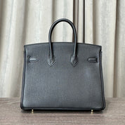Hermès Noir Birkin 25 Togo Gold Hardware