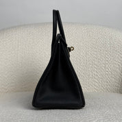 Hermès Noir Birkin 25 Togo Gold Hardware