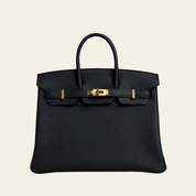 Hermès Noir Birkin 25 Togo Gold Hardware