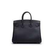 Hermès Noir Birkin 25 Togo Palladium Hardware