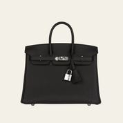 Hermès Noir Birkin 25 Togo Palladium Hardware