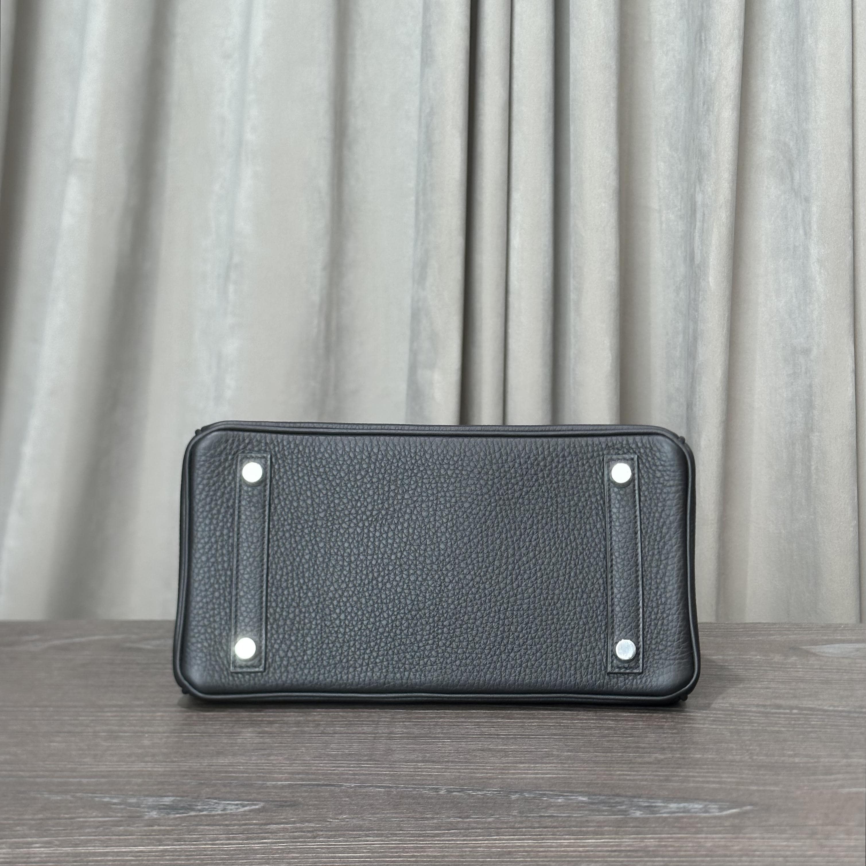 Hermès Noir Birkin 25 Togo Palladium Hardware