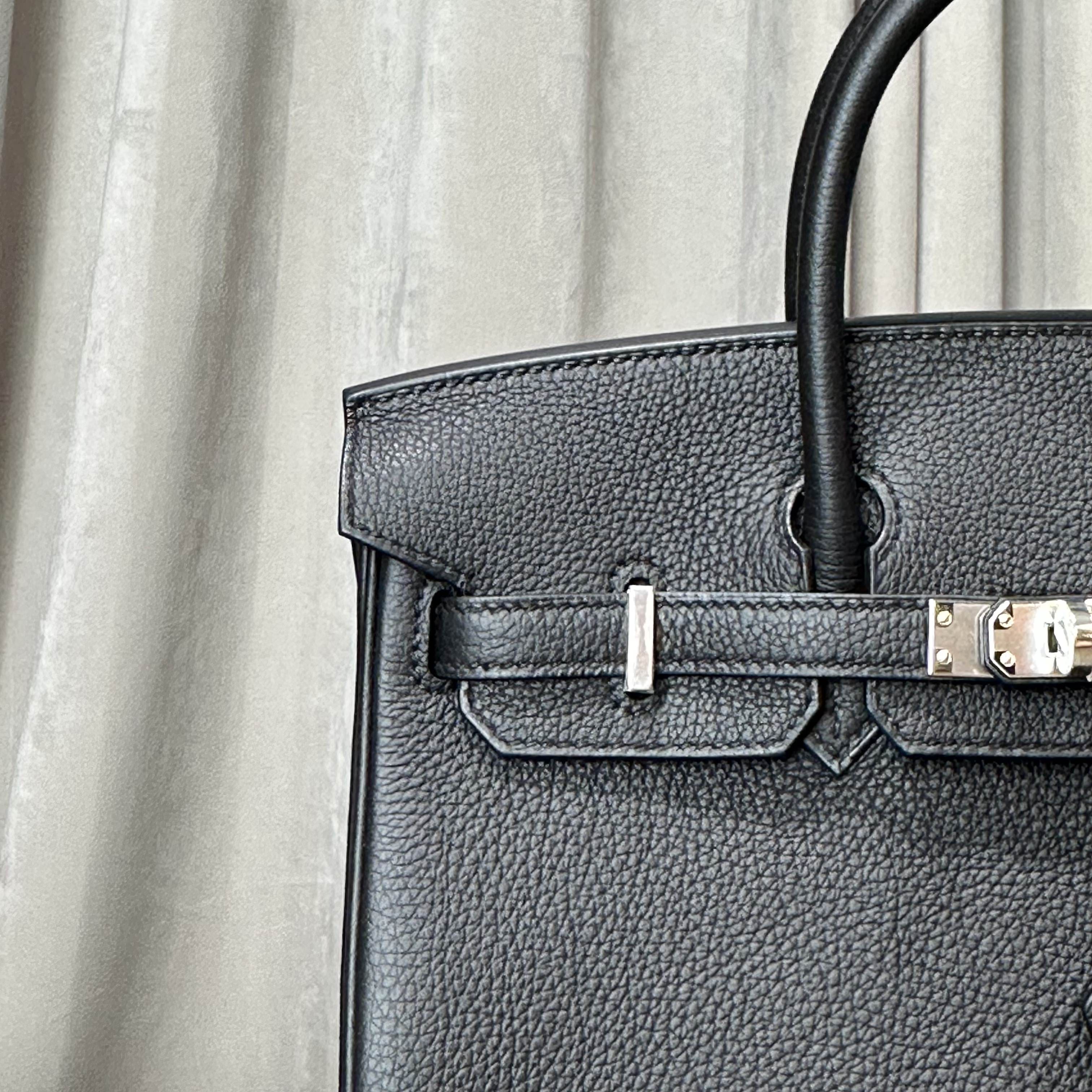 Hermès Noir Birkin 25 Togo Palladium Hardware
