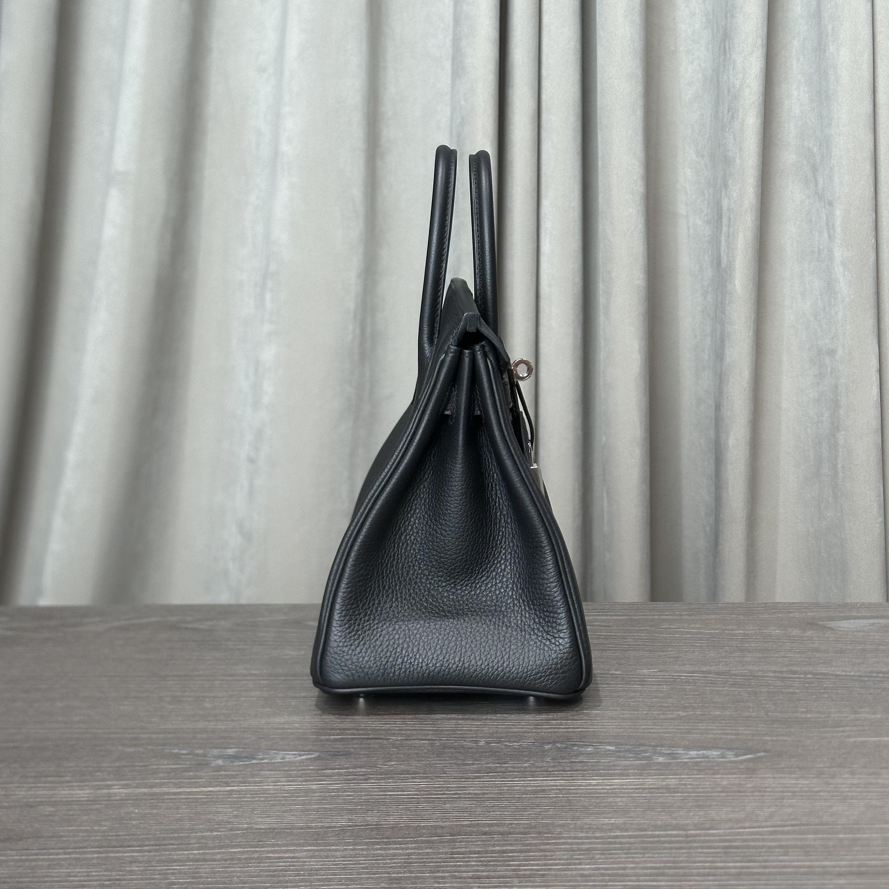 Hermès Noir Birkin 25 Togo Palladium Hardware