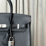 Hermès Noir Birkin 25 Togo Palladium Hardware